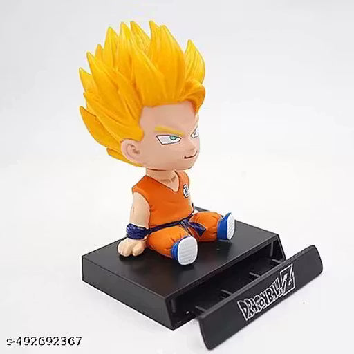 GOKU - Action Figure Limited Edition Bobblehead with Mobile Holder for Car Dashboard, Office Desk & Study Table