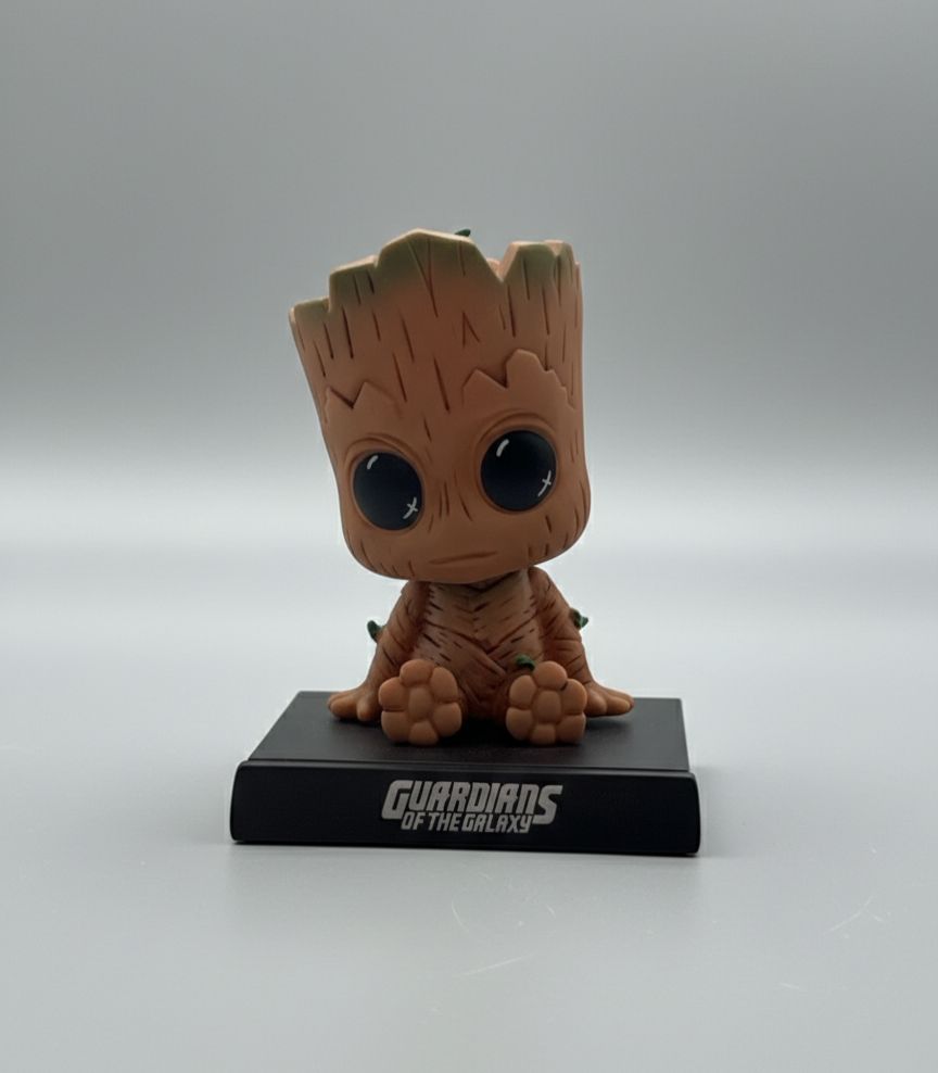 BABY GROOT - Action Figure Limited Edition Bobblehead with Mobile Holder for Car Dashboard, Office Desk & Study Table - Baby Groot